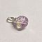 Baking Painted Transparent Glass Pendants, with Silver Tone Iron Loops, Teardrop Charms, Dark Orchid, 15x8mm, Hole: 2mm