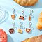 6Pcs Bread Resin Pendant Decoration, with Zinc Alloy Lobster Claw Clasps, Mixed Shapes, 51~57mm
