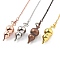 Brass Dowsing Pendulum Big Pointed Gourd Pendants, with Lobster Claw Clasps and Chain, Rack Plating, Mixed Color, 234mm, Hole: 2mm