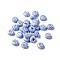 Opaque Resin European Beads, Large Hole Beads, Rondelle with Silver Color Plated Brass Cores, Blue, 14x7.5mm, Hole: 5mm