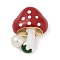 Mushroom Enamel Pins, Alloy Brooches for Backpack Clothes, with Plastic Pearl, Brown, 29x23mm