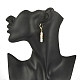 Glassamen-geflochtene Säule mit baumelnden Brisur-Ohrringen mit Blumen EJEW-MZ00055-3