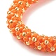 Bracelet en perles de verre avec fermoir magnétique en laiton BJEW-JB07802-03-4