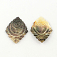 Motif de fleur sculpté losanges shell lèvres noir gros pendentifs SHEL-R009-21-1