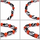 Bracelets extensibles ronds en cornaline naturelle (teints et chauffés) BJEW-G072-13-3