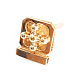 合金バッグツイストロックアクセサリー  ハンドバッグターンロック  花の正方形  ゴールドカラー  3.8x3.2cm WG50199-01-1
