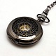 Lega gioielli ciondolo steampunk rotonda e piatta orologi da tasca meccanico WACH-M035-01B-2