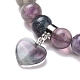 Natural Fluorite Beads Charm Bracelets BJEW-K164-B12-4