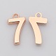 Plating Zinc Alloy Number Charms PALLOY-A062-7RG-NR-1