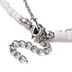 Perles de verre et 304 collier double couche en chaîne câble en acier inoxydable NJEW-TA00074-6