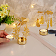FINGERINSPIRE 2 Sets Rotating Candle Holders Snowflake Snowman Pendant Candle Holders Gold Metal Spinning Candle Holders Carousel Candle for Festival Christmas Valentine's Day Family Friend Gifts DJEW-FG0001-32-3