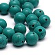 3-Hole Dyed Synthetic Turquoise Round Beads G-N0012-8mm-17C-2