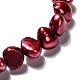 Braccialetti elasticizzati con perle d'acqua dolce coltivate naturali tinte BJEW-JB05893-3