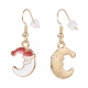 Christmas Theme Alloy Enamel Dangle Earrings Sets EJEW-JE04512-3