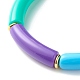 Bracciale elasticizzato con perline tubolari color caramello BJEW-JB07298-03-4
