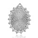 Plateado ovalada de plata antigua colgantes de resina de aleación PALLOY-J394B-01AS-2