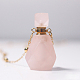 Collier pendentif bouteille de parfum en quartz rose naturel avec chaînes en laiton BOTT-PW0001-057B-01-1