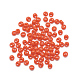 TOHO日本のフリンジシードビーズ  不透明なガラスの丸い穴のロカールシードビーズ  レッドオレンジ  6x5.5~5.8mm  穴：2mm  約33個/10g X-SEED-R039-01-MA50-2