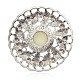 Fiore argento antico placcato lega cabochon di perle in acrilico PALLOY-J642-01AS-2