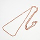 Brass Curb Chain Necklaces MAK-P003-41RG-2