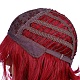 ショートカーリーボブウィッグ  合成かつら  前髪あり  耐熱高温繊維  女性のために  赤ミディアム紫  13.77インチ（35cm） OHAR-I019-10A-7