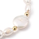 Natürliche Barockperlen Keshi Perlen Perlen Armbänder BJEW-JB05404-02-3