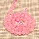 Natural Gemstone Rose Quartz Round Beads Strands G-O017-8mm-01-2