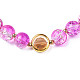Round Glass Beaded Stretch Bracelet with Gold Plated Brass Ring for Women BJEW-N018-02E-2