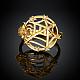 Classic Spider Web Real 18K Gold Plated Brass Cubic Zirconia Finger Rings RJEW-BB06571-7G-2