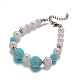 Perles de résine de fleurs et acrylique ronde bracelets de perles de perles et boucles d'oreilles SJEW-D049-01-2