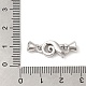 Cierres de mosquetón de plata de primera ley con baño de rodio y extremo de cordón STER-G038-05P-3