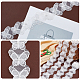 刺繡ポリエステルレーストリム  プラスチック製の模造パールビーズ付き  蝶  雪  2インチ（52mm） OCOR-WH0067-5