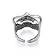 Gothic Punk Open Mouth Alloy Open Cuff Ring for Men Women RJEW-T009-59AS-3