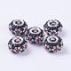 Flower Pattern Resin Rhinestone Large Hole Beads for European Style add Snake Chains X-RPDL-Q001-2-1