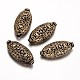 Perles ovales alliage en filigrane de style tibétain TIBEB-D037-03AB-NF-2