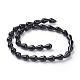 Évaluer un brins de perles d'agate noire naturelle G-G731-06-12x8mm-01-2