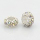 Silver Color Plated Alloy Grade A Rhinestone European Beads CPDL-J022-11x6mm-28S-1