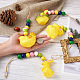 Crafans 4 piezas 4 estilo Pascua tema plástico gallina conejo colgante decoraciones HJEW-CF0001-16A-5