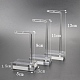 3個のtバーイヤリングアクリルディスプレイセット  ジュエリーディスプレイラック  ジュエリーツリースタンド  透明  5x3x8.8cm EDIS-WH0011-03-1