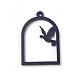 アクリルオープンバックベゼルペンダント  UVレジンDIY用  エポキシ樹脂  プレスジュエリー  平和の鳩  ブラック  50x34x2.5~3mm  穴：2.5~3mm KY-WH0019-05-1