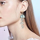 Méduse en verre avec boucles d'oreilles pendantes en perles de coquillage EJEW-TA00217-3