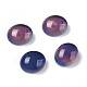 ガラスカボション  変化する色の雰囲気のカボション  オーバル  ブルー  12x10x6.5mm GLAA-R218-02-2