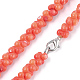 Sea Bamboo Coral(Imitation Coral) Beaded Necklaces NJEW-S414-46A-2