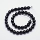 Faceted Round Natural Black Tourmaline Bead Strands G-I160-02-10mm-2