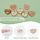 Superfindings 4 stili cuore con cabochon in legno di amore e parola WOOD-FH0001-90-6