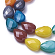 Chapelets de perles en verre opaque de couleur unie GLAA-J100-02-3
