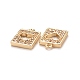 Brass Micro Pave Clear Cubic Zirconia Charms KK-A156-21LG-3