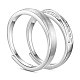 Shegrace ajustable 925 anillos de dedo de pareja de plata esterlina JR649A-1