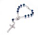 Electroplate Glass Rosary Bead Bracelaets for Easter BJEW-WH0007-02-1