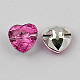 1-Hoyo Taiwán acrílico diamante de imitación botones del corazón X-BUTT-F017-13mm-08-2